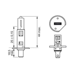 Bosch Pure Light pære H1 55W 12V(37 1987301005)