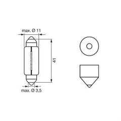 Bosch Pure Light pære C10W 12V - 2 stk.(37 1987301014)