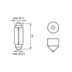 Pære Bosch Pure Light,Sof. 10W,2 stk,12V,SV8,5-8(37 1987301014)