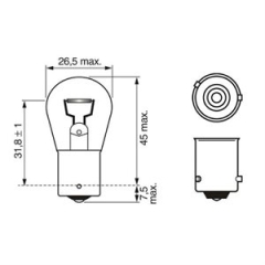 Bosch Pure Light pære PY21W 12V - 2 stk.(37 1987301018)