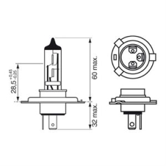 Bosch Giga Light 120 pære H4 60/55W 12V(37 1987301109)