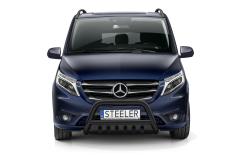 Forreste rørbøjle med plade SORT - Mercedes-Benz Vito (2020 - 2024)(VITO-R2070-04-B)