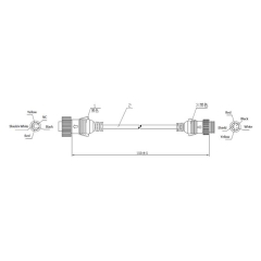 Adapter stik - 6 pin han->4 pin hun(252 AE-PL0.15)