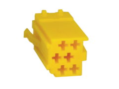 6 pin - hus til MINI-isostik gul(249 3314411)