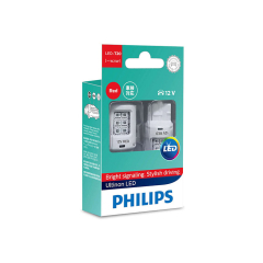 Philips Ultinon LED W21W Rød 12V - Sæt(34 11065ULRX2)
