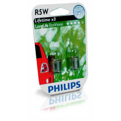 Philips Longlife EcoVision R5W 12V - Sæt(34 12821LLECOB2)